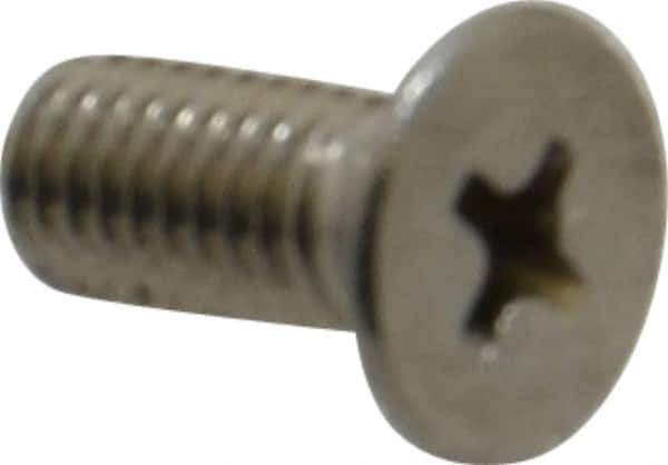 Value Collection - M5x0.80 Metric Coarse, 12mm OAL Phillips Drive Machine Screw - Flat Head, Grade 18-8 Stainless Steel, Uncoated, Without Washer - USA Tool & Supply