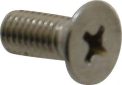 Value Collection - M5x0.80 Metric Coarse, 12mm OAL Phillips Drive Machine Screw - Flat Head, Grade 18-8 Stainless Steel, Uncoated, Without Washer - USA Tool & Supply