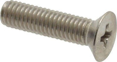 Value Collection - M5x0.80 Metric Coarse, 20mm OAL Phillips Drive Machine Screw - Flat Head, Grade 18-8 Stainless Steel, Uncoated, Without Washer - USA Tool & Supply