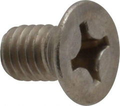 Value Collection - M6x1.00 Metric Coarse, 10mm OAL Phillips Drive Machine Screw - Flat Head, Grade 18-8 Stainless Steel, Uncoated, Without Washer - USA Tool & Supply