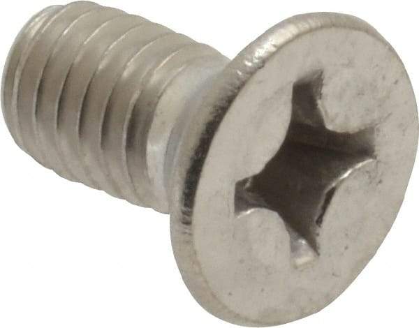 Value Collection - M6x1.00 Metric Coarse, 12mm OAL Phillips Drive Machine Screw - Flat Head, Grade 18-8 Stainless Steel, Uncoated, Without Washer - USA Tool & Supply