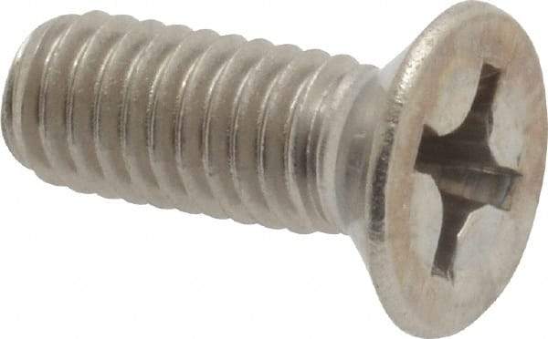 Value Collection - M6x1.00 Metric Coarse, 16mm OAL Phillips Drive Machine Screw - Flat Head, Grade 18-8 Stainless Steel, Uncoated, Without Washer - USA Tool & Supply