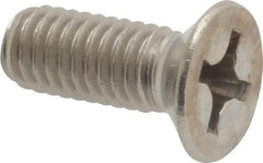 Value Collection - M6x1.00 Metric Coarse, 16mm OAL Phillips Drive Machine Screw - Flat Head, Grade 18-8 Stainless Steel, Uncoated, Without Washer - USA Tool & Supply