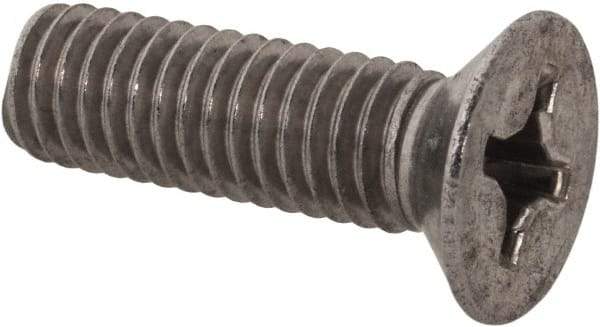 Value Collection - M6x1.00 Metric Coarse, 20mm OAL Phillips Drive Machine Screw - Flat Head, Grade 18-8 Stainless Steel, Uncoated, Without Washer - USA Tool & Supply
