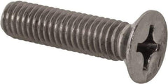Value Collection - M6x1.00 Metric Coarse, 25mm OAL Phillips Drive Machine Screw - Flat Head, Grade 18-8 Stainless Steel, Uncoated, Without Washer - USA Tool & Supply