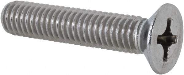 Value Collection - M6x1.00 Metric Coarse, 30mm OAL Phillips Drive Machine Screw - Flat Head, Grade 18-8 Stainless Steel, Uncoated, Without Washer - USA Tool & Supply