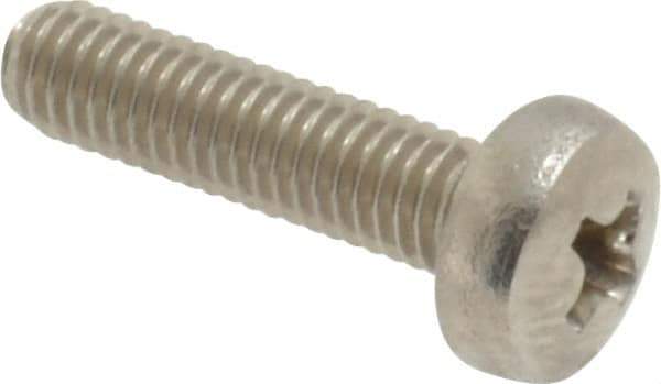 Value Collection - M3x0.50 Metric Coarse, 12mm Length Under Head Phillips Drive Machine Screw - Pan Head, Grade 18-8 Stainless Steel, Uncoated, Without Washer - USA Tool & Supply
