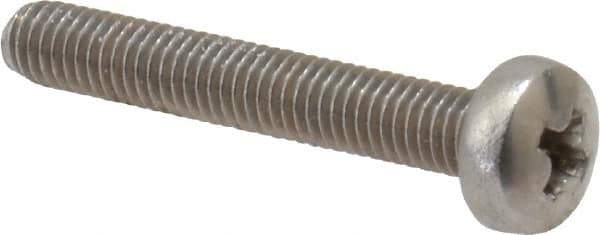 Value Collection - M3x0.50 Metric Coarse, 20mm Length Under Head Phillips Drive Machine Screw - Pan Head, Grade 18-8 Stainless Steel, Uncoated, Without Washer - USA Tool & Supply