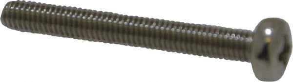 Value Collection - M3x0.50 Metric Coarse, 25mm Length Under Head Phillips Drive Machine Screw - Pan Head, Grade 18-8 Stainless Steel, Uncoated, Without Washer - USA Tool & Supply
