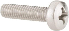 Value Collection - M4x0.70 Metric Coarse, 16mm Length Under Head Phillips Drive Machine Screw - Pan Head, Grade 18-8 Stainless Steel, Uncoated, Without Washer - USA Tool & Supply