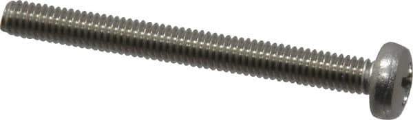Value Collection - M4x0.70 Metric Coarse, 30mm Length Under Head Phillips Drive Machine Screw - Pan Head, Grade 18-8 Stainless Steel, Uncoated, Without Washer - USA Tool & Supply