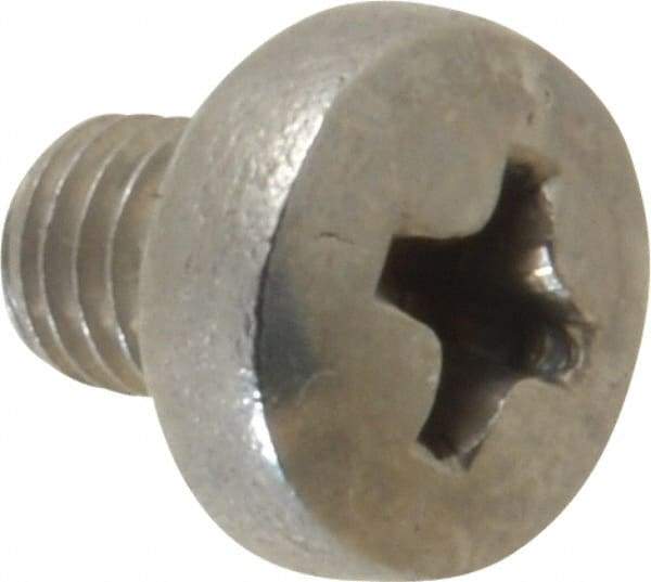 Value Collection - M5x0.80 Metric Coarse, 6mm Length Under Head Phillips Drive Machine Screw - Pan Head, Grade 18-8 Stainless Steel, Uncoated, Without Washer - USA Tool & Supply