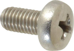 Value Collection - M5x0.80 Metric Coarse, 10mm Length Under Head Phillips Drive Machine Screw - Pan Head, Grade 18-8 Stainless Steel, Uncoated, Without Washer - USA Tool & Supply