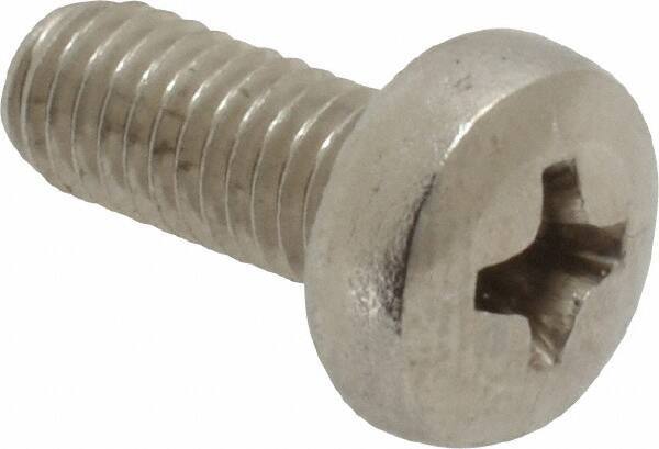 Value Collection - M5x0.80 Metric Coarse, 12mm Length Under Head Phillips Drive Machine Screw - Pan Head, Grade 18-8 Stainless Steel, Uncoated, Without Washer - USA Tool & Supply