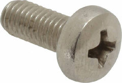 Value Collection - M5x0.80 Metric Coarse, 12mm Length Under Head Phillips Drive Machine Screw - Pan Head, Grade 18-8 Stainless Steel, Uncoated, Without Washer - USA Tool & Supply