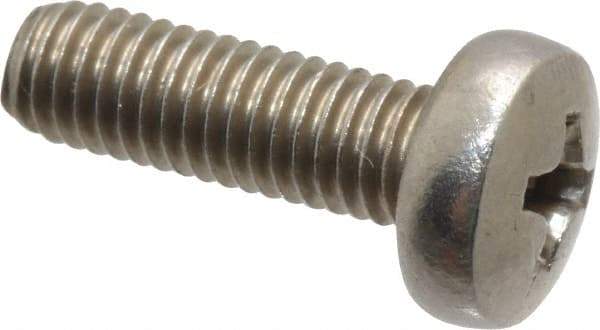 Value Collection - M5x0.80 Metric Coarse, 16mm Length Under Head Phillips Drive Machine Screw - Pan Head, Grade 18-8 Stainless Steel, Uncoated, Without Washer - USA Tool & Supply