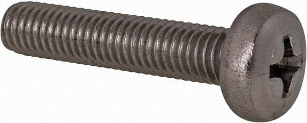 Value Collection - M5x0.80 Metric Coarse, 25mm Length Under Head Phillips Drive Machine Screw - Pan Head, Grade 18-8 Stainless Steel, Uncoated, Without Washer - USA Tool & Supply