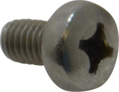 Value Collection - M6x1.00 Metric Coarse, 10mm Length Under Head Phillips Drive Machine Screw - Pan Head, Grade 18-8 Stainless Steel, Uncoated, Without Washer - USA Tool & Supply