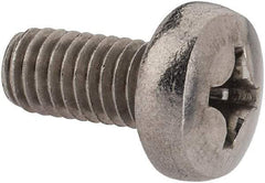 Value Collection - M6x1.00 Metric Coarse, 12mm Length Under Head Phillips Drive Machine Screw - Pan Head, Grade 18-8 Stainless Steel, Uncoated, Without Washer - USA Tool & Supply