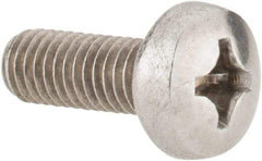 Value Collection - M6x1.00 Metric Coarse, 16mm Length Under Head Phillips Drive Machine Screw - Pan Head, Grade 18-8 Stainless Steel, Uncoated, Without Washer - USA Tool & Supply