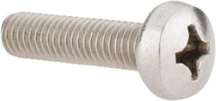 Value Collection - M6x1.00 Metric Coarse, 25mm Length Under Head Phillips Drive Machine Screw - Pan Head, Grade 18-8 Stainless Steel, Uncoated, Without Washer - USA Tool & Supply