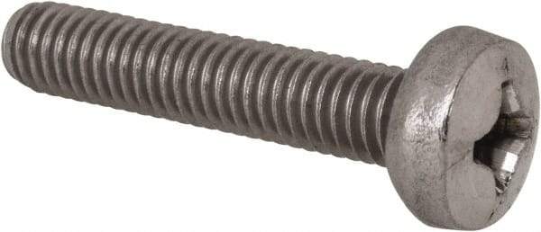 Value Collection - M6x1.00 Metric Coarse, 30mm Length Under Head Phillips Drive Machine Screw - Pan Head, Grade 18-8 Stainless Steel, Uncoated, Without Washer - USA Tool & Supply