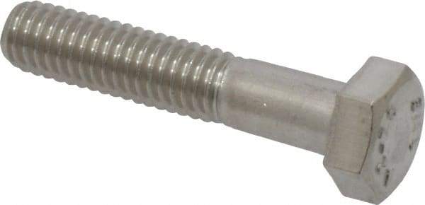 Value Collection - M6x1.00mm Metric Coarse, 30mm Length Under Head Hex Head Cap Screw - Partially Threaded, Grade 18-8 & Austenitic A2 Stainless Steel, 10mm Hex - USA Tool & Supply