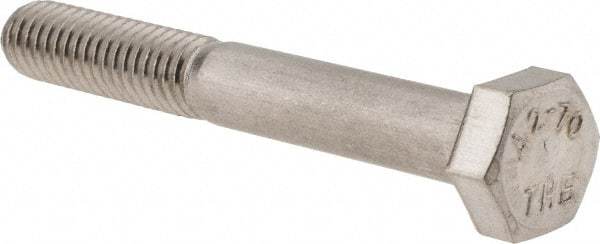 Value Collection - M6x1.00mm Metric Coarse, 45mm Length Under Head Hex Head Cap Screw - Partially Threaded, Grade 18-8 & Austenitic A2 Stainless Steel, 10mm Hex - USA Tool & Supply