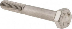 Value Collection - M6x1.00mm Metric Coarse, 45mm Length Under Head Hex Head Cap Screw - Partially Threaded, Grade 18-8 & Austenitic A2 Stainless Steel, 10mm Hex - USA Tool & Supply