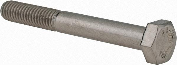 Value Collection - M6x1.00mm Metric Coarse, 50mm Length Under Head Hex Head Cap Screw - Partially Threaded, Grade 18-8 & Austenitic A2 Stainless Steel, 10mm Hex - USA Tool & Supply