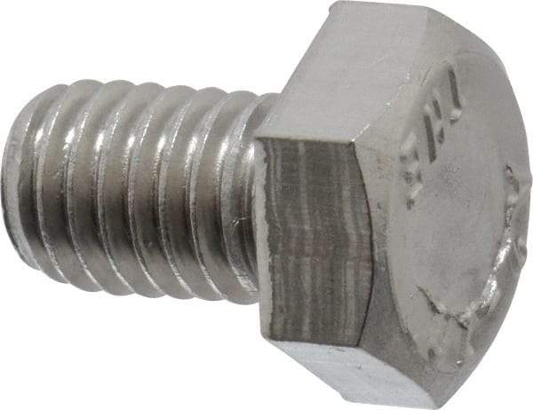 Value Collection - M8x1.25mm Metric Coarse, 12mm Length Under Head Hex Head Cap Screw - Fully Threaded, Grade 18-8 & Austenitic A2 Stainless Steel, 13mm Hex - USA Tool & Supply