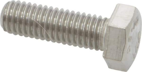 Value Collection - M8x1.25mm Metric Coarse, 25mm Length Under Head Hex Head Cap Screw - Fully Threaded, Grade 18-8 & Austenitic A2 Stainless Steel, 13mm Hex - USA Tool & Supply
