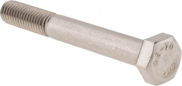 Value Collection - M8x1.25mm Metric Coarse, 65mm Length Under Head Hex Head Cap Screw - Partially Threaded, Grade 18-8 & Austenitic A2 Stainless Steel, 13mm Hex - USA Tool & Supply