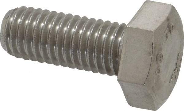 Value Collection - M10x1.50mm Metric Coarse, 25mm Length Under Head Hex Head Cap Screw - Fully Threaded, Grade 18-8 & Austenitic A2 Stainless Steel, 17mm Hex - USA Tool & Supply