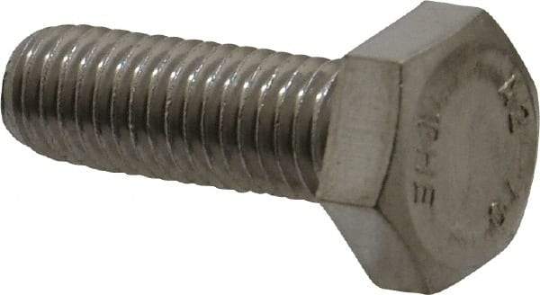 Value Collection - M10x1.50mm Metric Coarse, 30mm Length Under Head Hex Head Cap Screw - Fully Threaded, Grade 18-8 & Austenitic A2 Stainless Steel, 17mm Hex - USA Tool & Supply