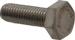 Value Collection - M10x1.50mm Metric Coarse, 30mm Length Under Head Hex Head Cap Screw - Fully Threaded, Grade 18-8 & Austenitic A2 Stainless Steel, 17mm Hex - USA Tool & Supply