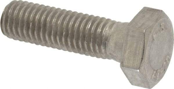 Value Collection - M10x1.50mm Metric Coarse, 35mm Length Under Head Hex Head Cap Screw - Partially Threaded, Grade 18-8 & Austenitic A2 Stainless Steel, 17mm Hex - USA Tool & Supply