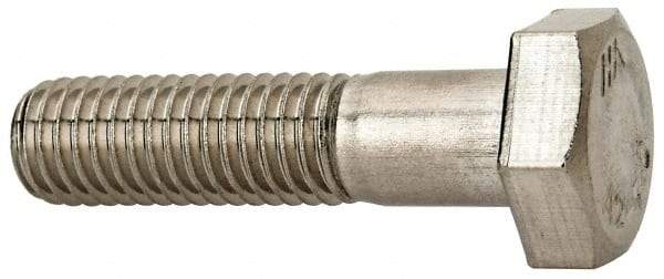 Value Collection - M10x1.50mm Metric Coarse, 40mm Length Under Head Hex Head Cap Screw - Partially Threaded, Grade 18-8 & Austenitic A2 Stainless Steel, 17mm Hex - USA Tool & Supply