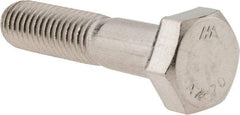 Value Collection - M10x1.50mm Metric Coarse, 45mm Length Under Head Hex Head Cap Screw - Partially Threaded, Grade 18-8 & Austenitic A2 Stainless Steel, 17mm Hex - USA Tool & Supply