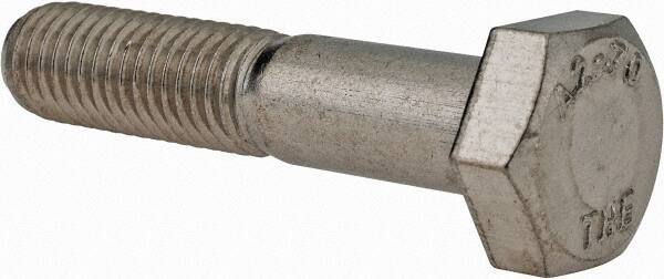 Value Collection - M10x1.50mm Metric Coarse, 50mm Length Under Head Hex Head Cap Screw - Partially Threaded, Grade 18-8 & Austenitic A2 Stainless Steel, 17mm Hex - USA Tool & Supply