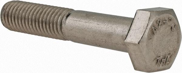 Value Collection - M10x1.50mm Metric Coarse, 55mm Length Under Head Hex Head Cap Screw - Fully Threaded, Grade 18-8 & Austenitic A2 Stainless Steel, 17mm Hex - USA Tool & Supply