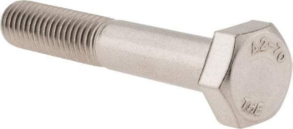 Value Collection - M10x1.50mm Metric Coarse, 60mm Length Under Head Hex Head Cap Screw - Partially Threaded, Grade 18-8 & Austenitic A2 Stainless Steel, 17mm Hex - USA Tool & Supply