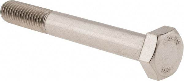 Value Collection - M10x1.50mm Metric Coarse, 80mm Length Under Head Hex Head Cap Screw - Partially Threaded, Grade 18-8 & Austenitic A2 Stainless Steel, 17mm Hex - USA Tool & Supply