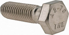 Value Collection - M12x1.75mm Metric Coarse, 40mm Length Under Head Hex Head Cap Screw - Partially Threaded, Grade 18-8 & Austenitic A2 Stainless Steel, 19mm Hex - USA Tool & Supply