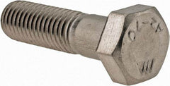 Value Collection - M12x1.75mm Metric Coarse, 45mm Length Under Head Hex Head Cap Screw - Partially Threaded, Grade 18-8 & Austenitic A2 Stainless Steel, 19mm Hex - USA Tool & Supply