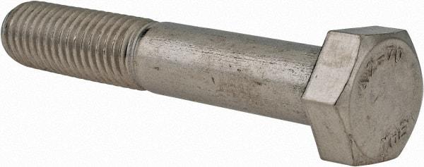 Value Collection - M12x1.75mm Metric Coarse, 70mm Length Under Head Hex Head Cap Screw - Partially Threaded, Grade 18-8 & Austenitic A2 Stainless Steel, 19mm Hex - USA Tool & Supply