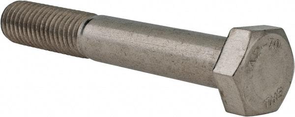 Value Collection - M12x1.75mm Metric Coarse, 80mm Length Under Head Hex Head Cap Screw - Partially Threaded, Grade 18-8 & Austenitic A2 Stainless Steel, 19mm Hex - USA Tool & Supply
