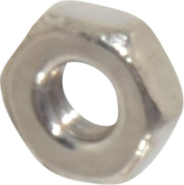 Value Collection - M2.5x0.45 Stainless Steel Right Hand Hex Nut - 4mm Across Flats, 1.6mm High, Uncoated - USA Tool & Supply