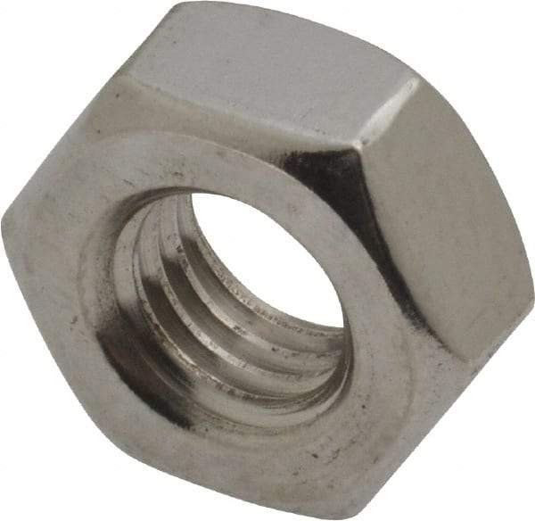 Value Collection - M10x1.50 Stainless Steel Right Hand Hex Nut - 17mm Across Flats, 8mm High, Uncoated - USA Tool & Supply