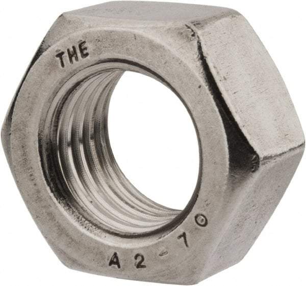 Value Collection - M24x3.00 Stainless Steel Right Hand Hex Nut - 36mm Across Flats, 19mm High, Uncoated - USA Tool & Supply